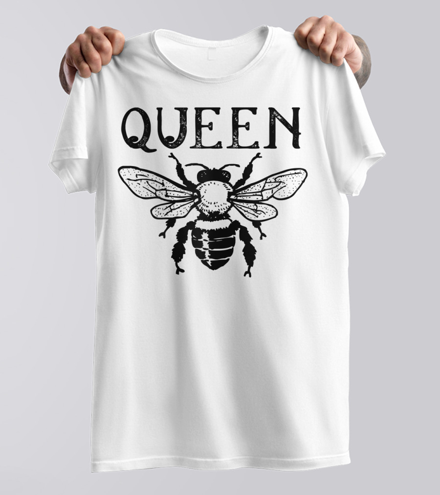 Queen Bee Beekeeper Honey Lover Serene Monarch Insect Emblem T-Shirt