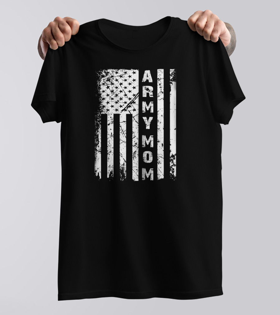 American Flag Army Mom T-Shirt