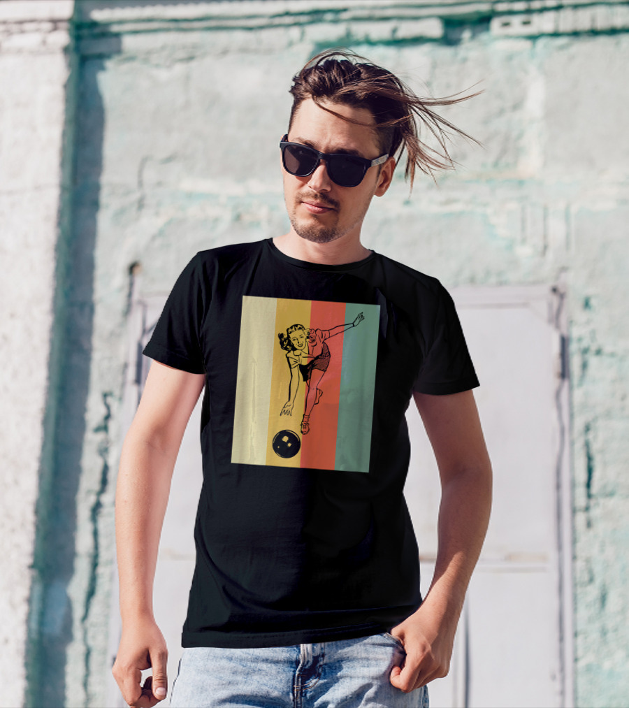 Vintage Bowling Bowlin Retro Style Bowler T-Shirt