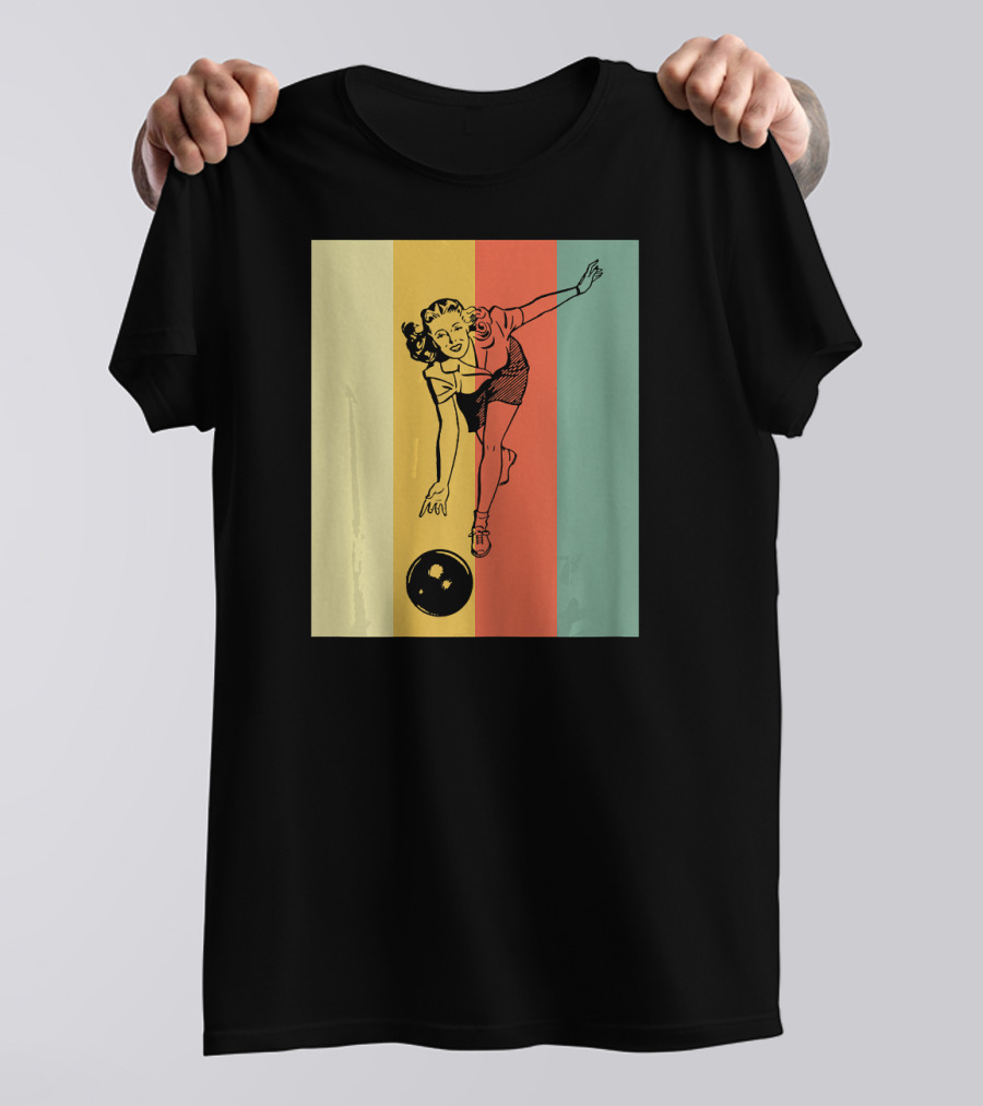 Vintage Bowling Bowlin Retro Style Bowler T-Shirt