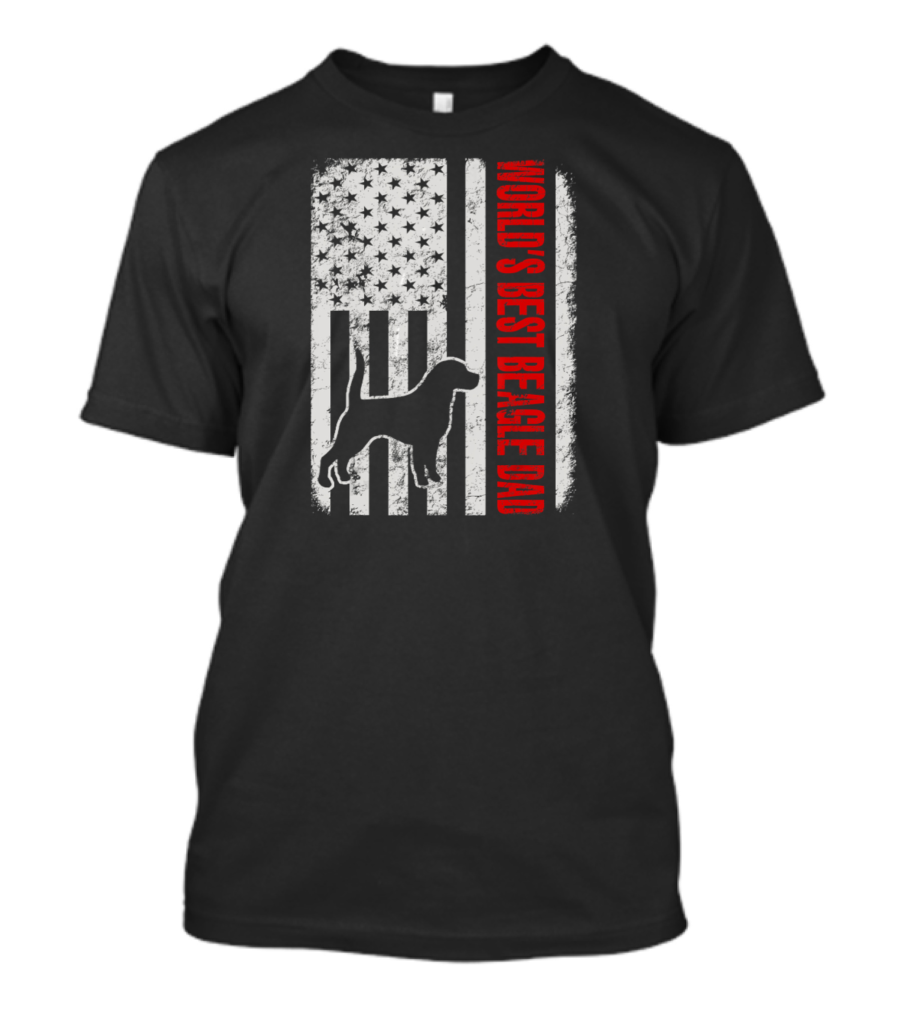 World's Best Beagle Dad American Flag Patriotic Canine T-Shirt
