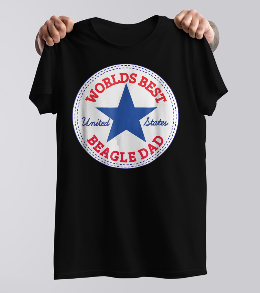 Worlds Best Beagle Dad United States Star T-Shirt