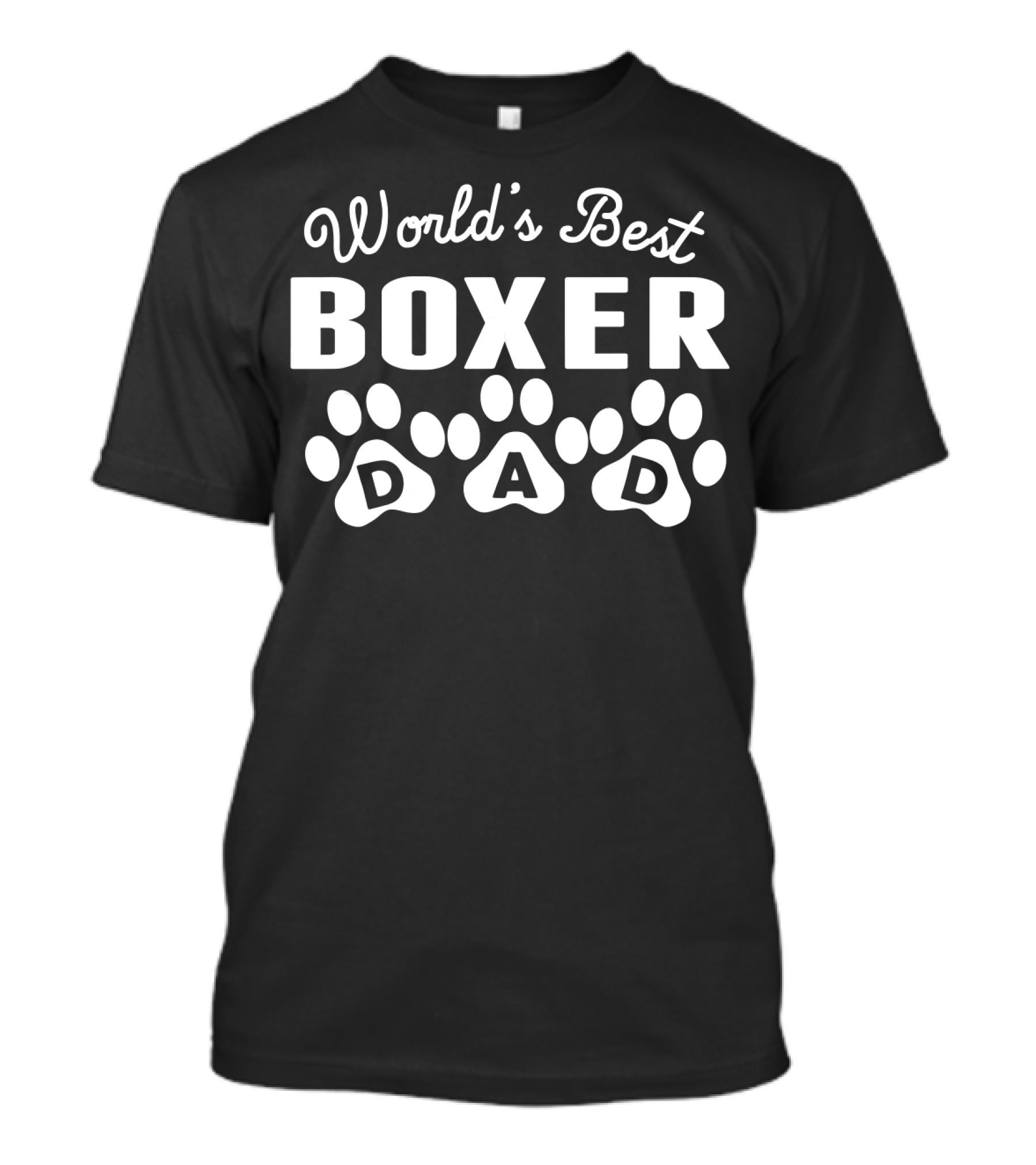 World's Best Boxer Dad Paw Prints T-Shirt