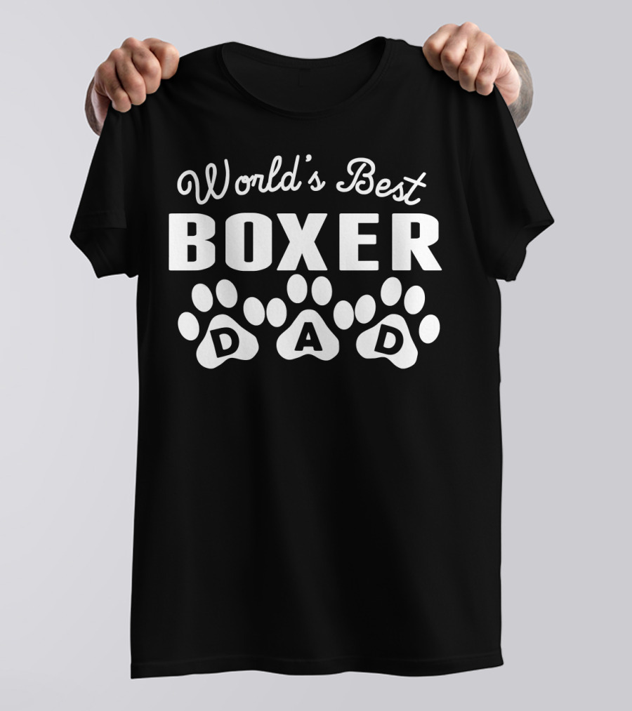 World's Best Boxer Dad Paw Prints T-Shirt