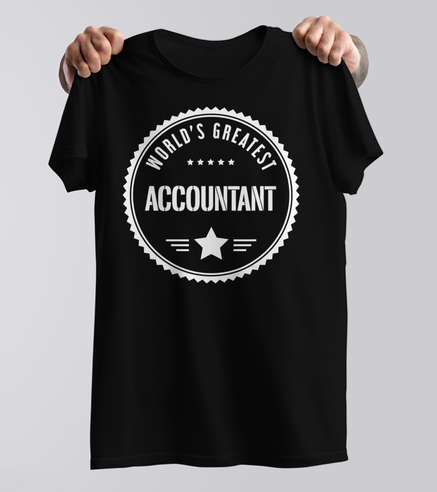 World's Greatest Accountant Five-Star Badge With Central Star Emblem T-Shirt