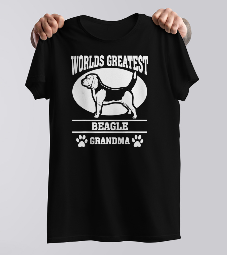 Worlds Greatest Beagle Grandma Dog Pawprints T-Shirt