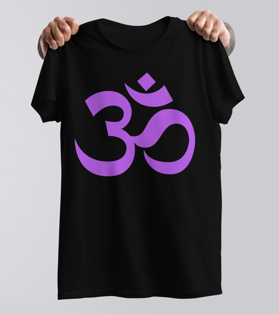 Yoga Aum OM Spiritual Symbol In Purple T-Shirt