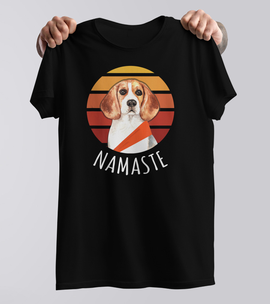 Namaste Beagle Sunset Yoga T-Shirt