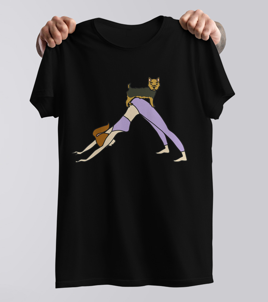 Yorkshire Terrier Yoga Mom Dog Pose With Funny Twist T-Shirt