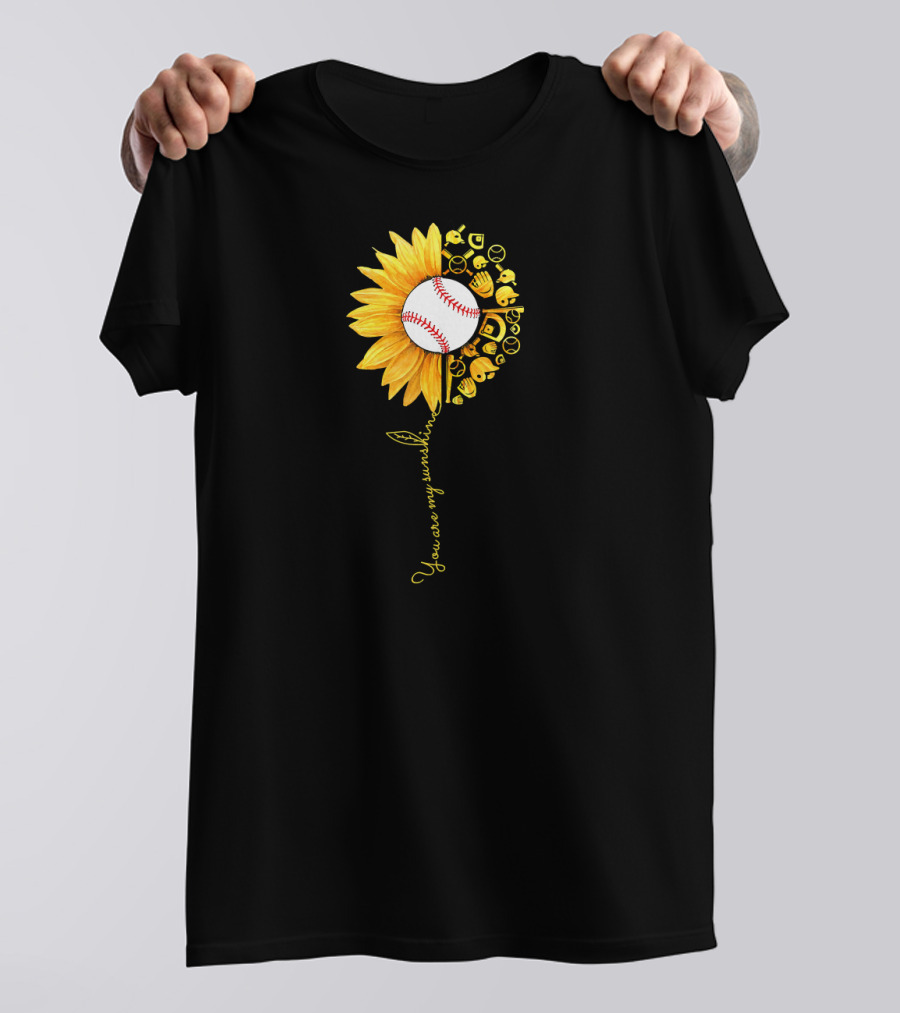 You Are My Sunshine Baseball Sunflower Blossoms T-Shirt