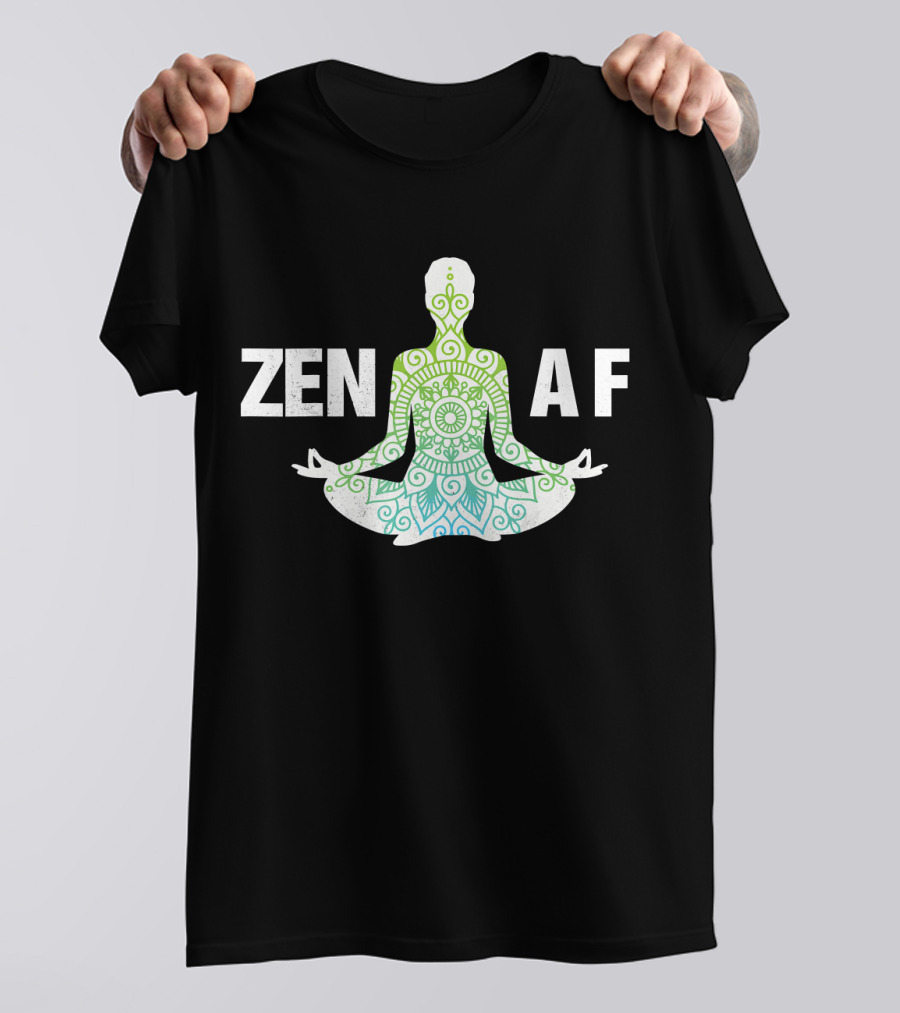 Zen AF Yoga Namaste Mandala Hippi Sitting Pose T-Shirt