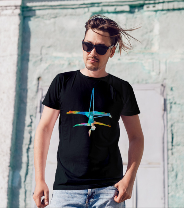 Aerial Silk Yoga Rainbow Pose T-Shirt