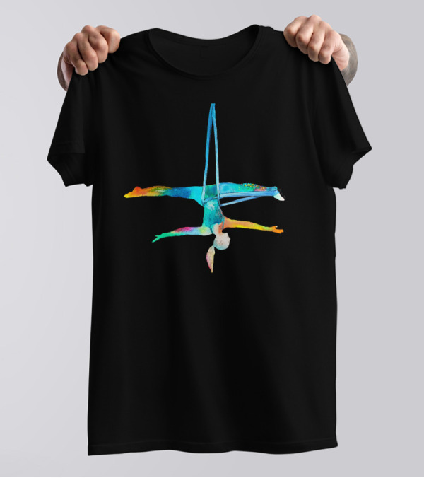 Aerial Silk Yoga Rainbow Pose T-Shirt