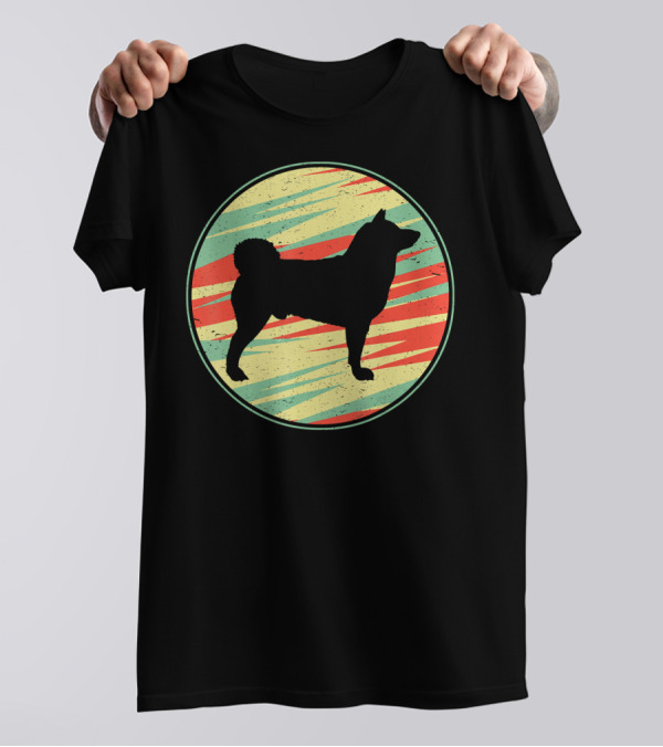 Akita Retro Vintage Silhouette Cute Do Circle T-Shirt