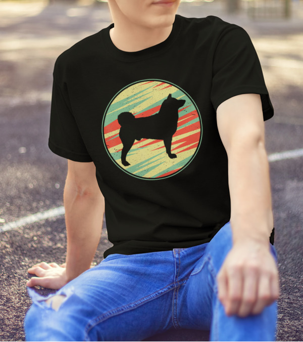 Akita Retro Vintage Silhouette Cute Do Circle T-Shirt