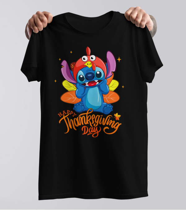 Stitch Happy Thanksgiving Day Turkey Costume Cute Character T-Shirt