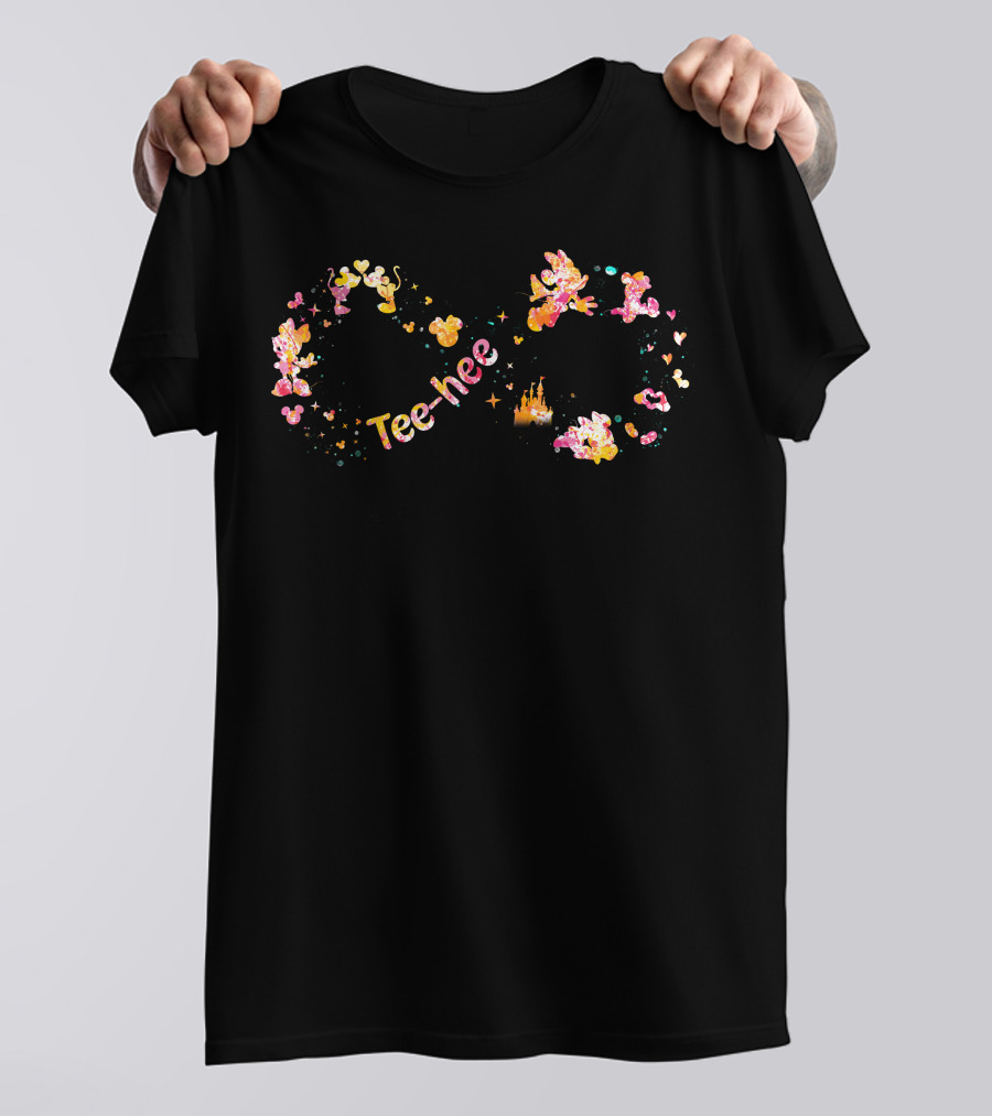 Tee-Hee Minnie Infinity Design With Castle And Butterflies T-Shirt