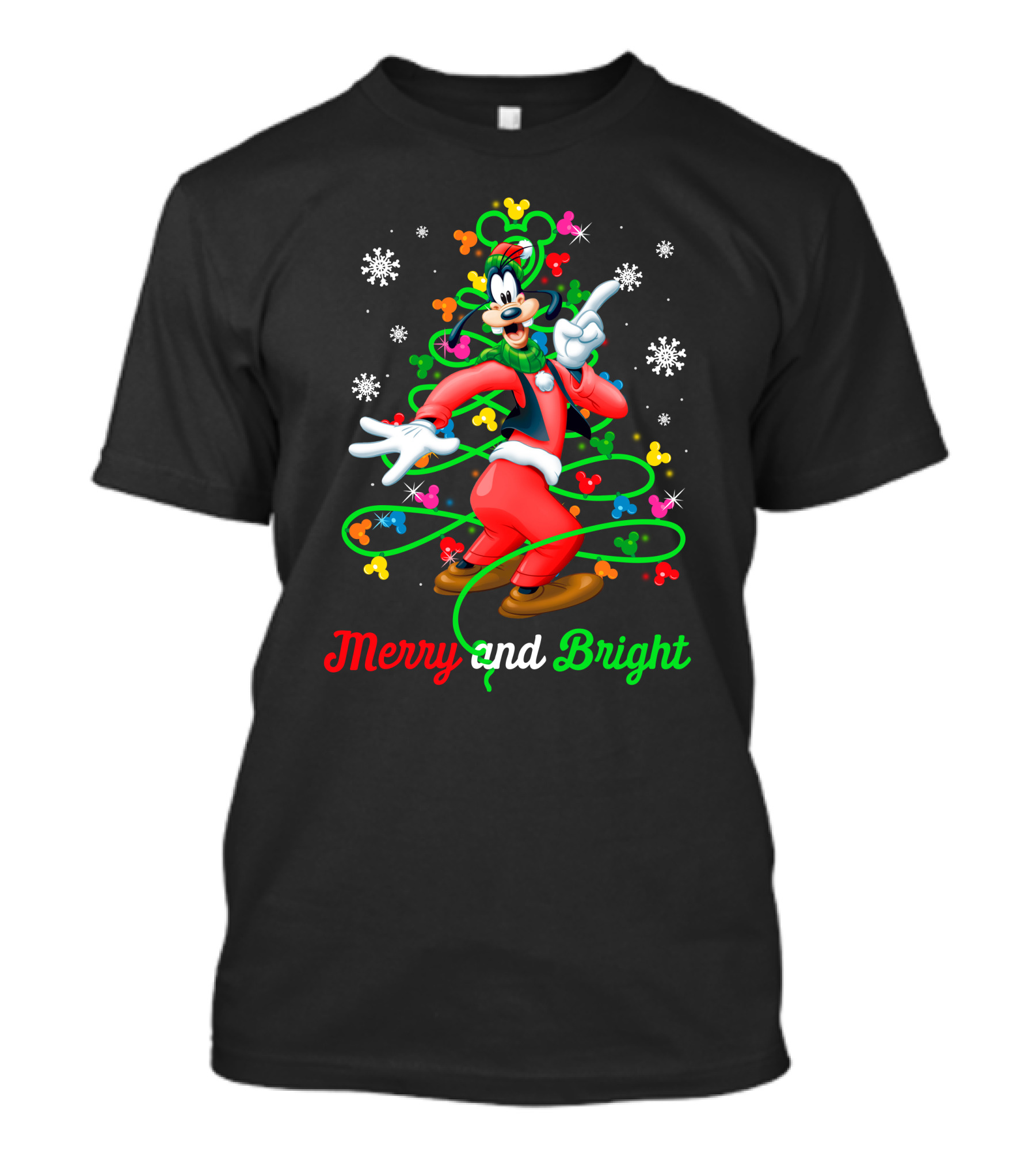 Merry And Bright Goofy Christmas Tree T-Shirt