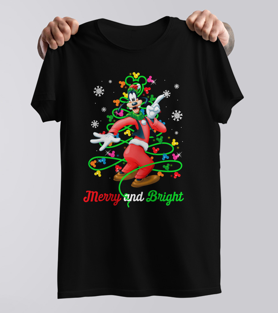 Merry And Bright Goofy Christmas Tree T-Shirt
