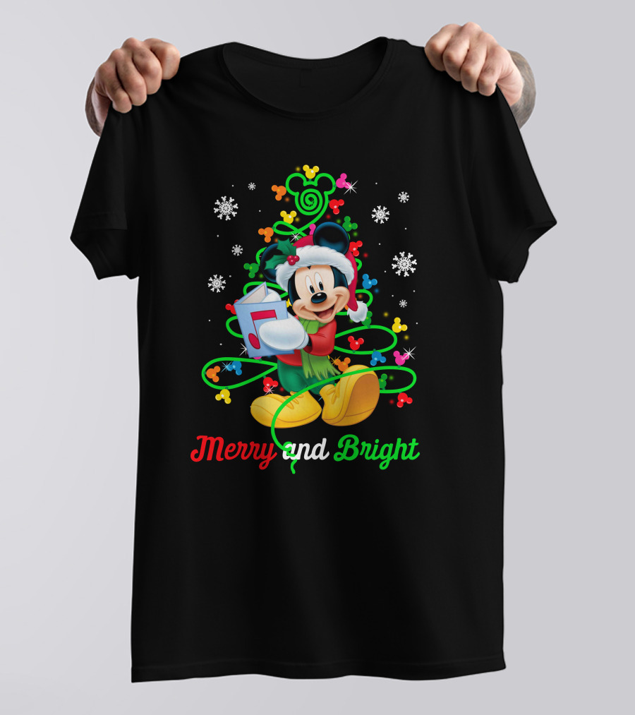 Mickey Mouse Merry And Bright Christmas Holiday Magic T-Shirt