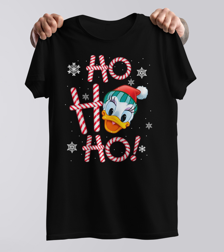 Ho Ho Ho Daisy Duck Christmas Candy Cane Snowflakes T-Shirt