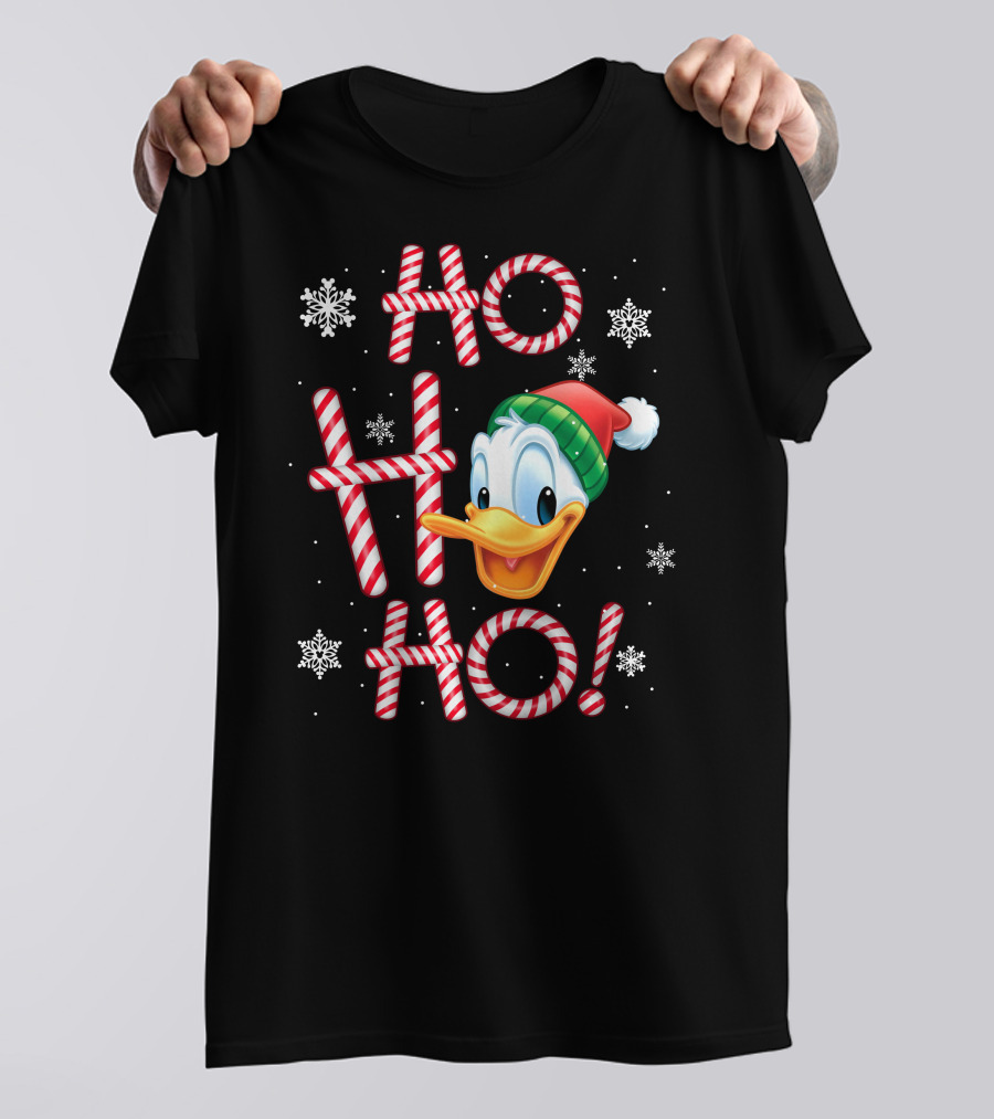 Ho Ho Ho Donald Duck Christmas Snowflakes T-Shirt