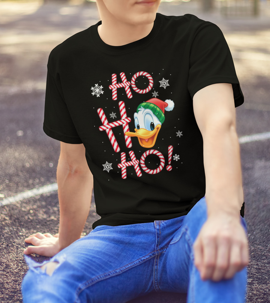 Ho Ho Ho Donald Duck Christmas Snowflakes T-Shirt