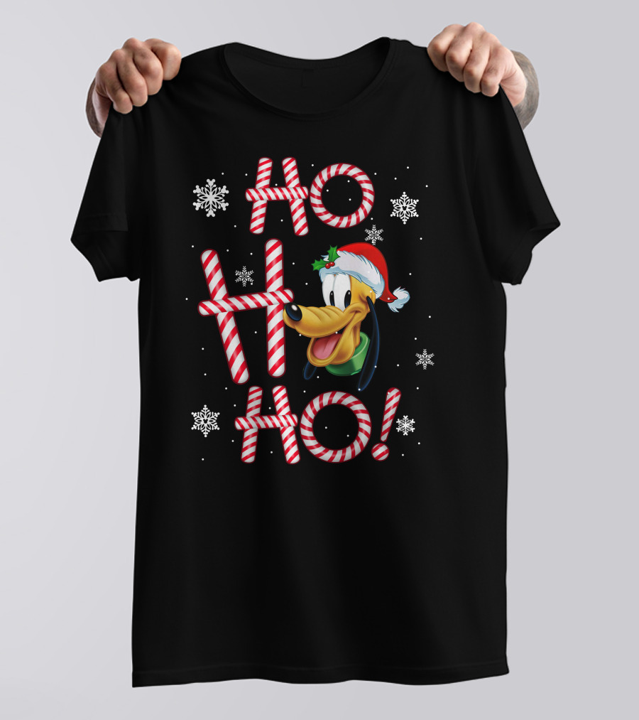 Ho Ho Ho Pluto Christmas Holiday Snowflakes T-Shirt
