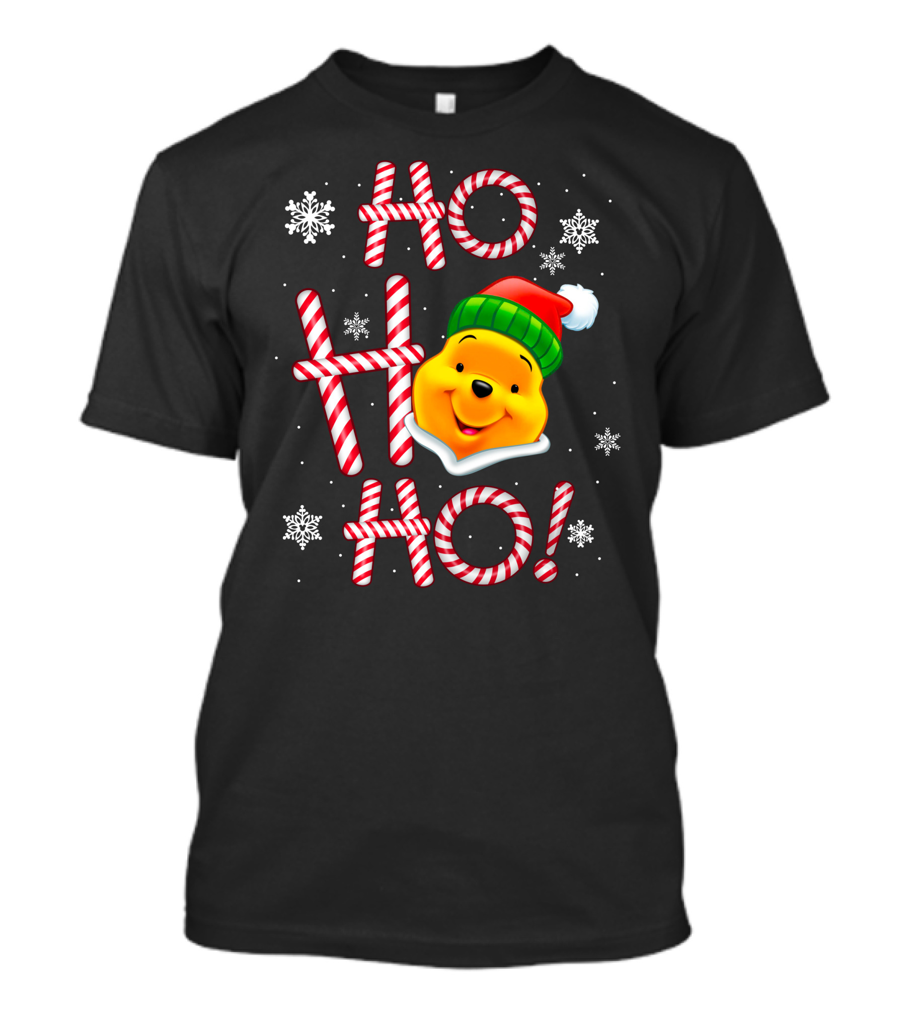 Ho Ho Ho Pooh Santa Christmas Snowflakes T-Shirt