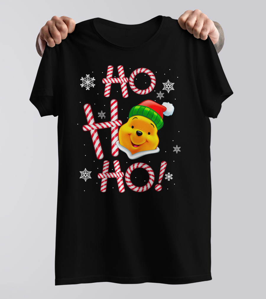 Ho Ho Ho Pooh Santa Christmas Snowflakes T-Shirt