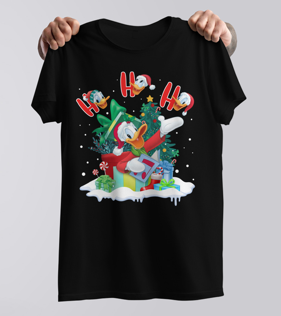 Donald Duck Christmas Santa Hat Ho Ho Ho T-Shirt