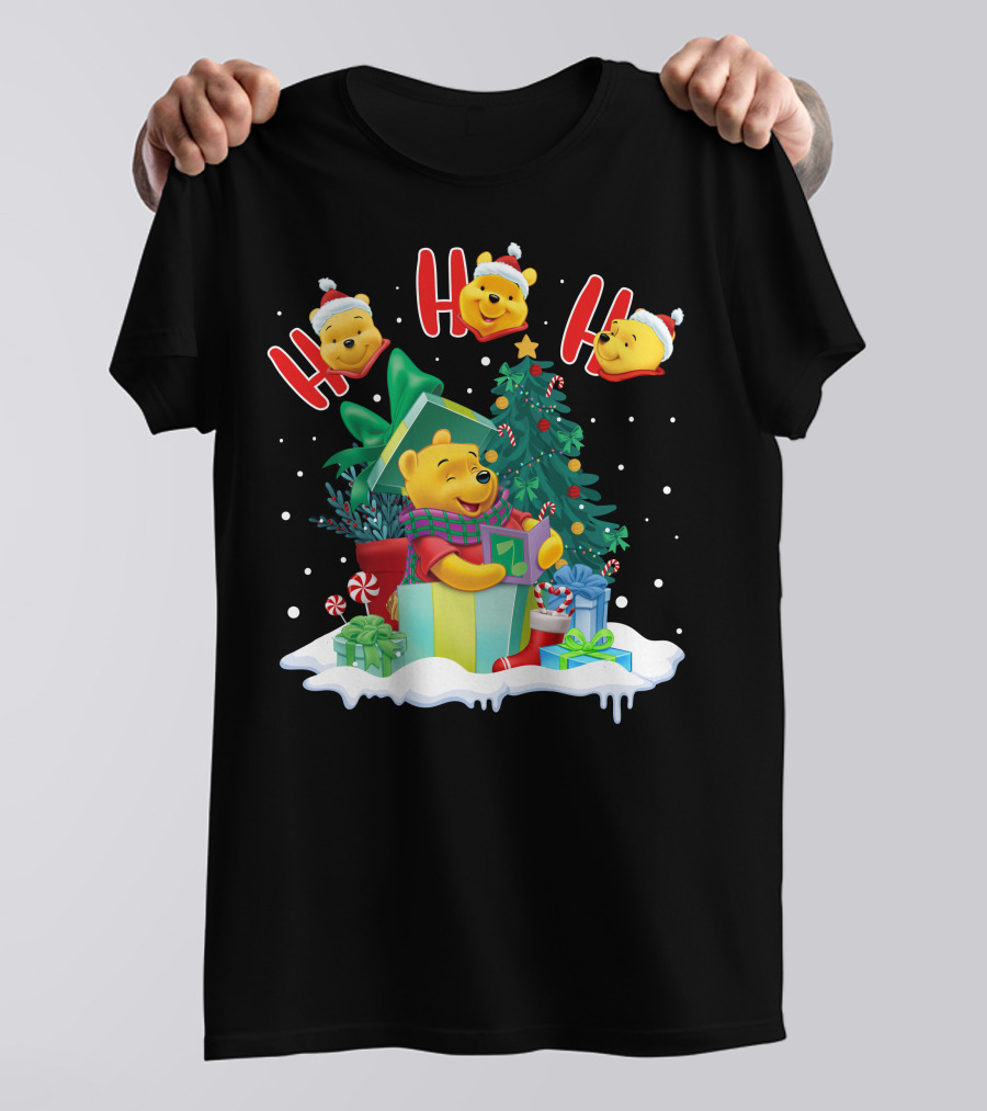 Ho Ho Ho Winnie The Pooh Christmas Presents And Tree T-Shirt