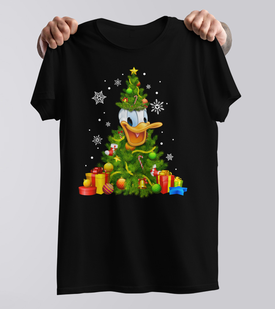 Donald Christmas Tree Snowflakes Presents T-Shirt