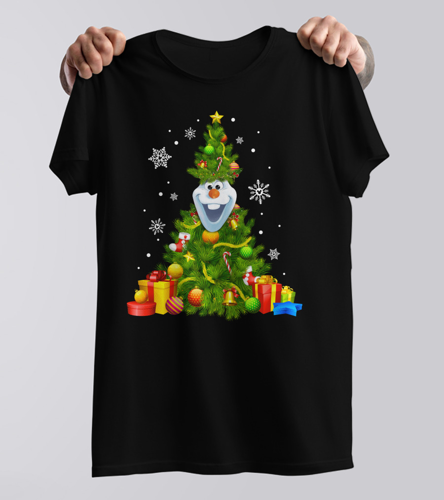 Olaf Christmas Tree Holiday Presents Snowflakes T-Shirt