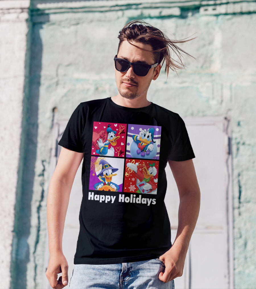 Happy Holidays Donald Duck Seasonal Cheer T-Shirt