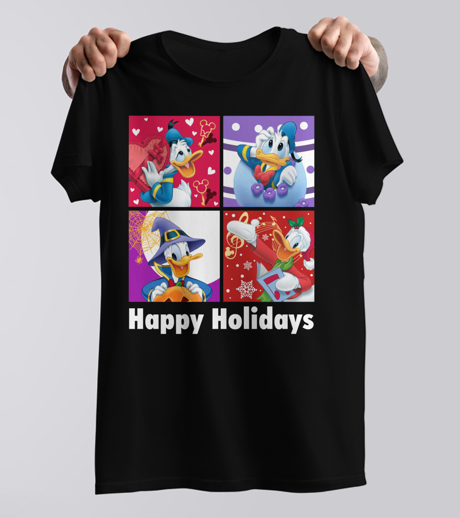 Happy Holidays Donald Duck Seasonal Cheer T-Shirt