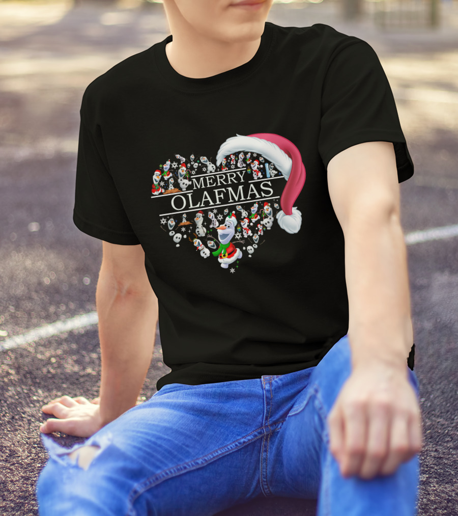 Merry Olafmas Santa Hat Heart T-Shirt