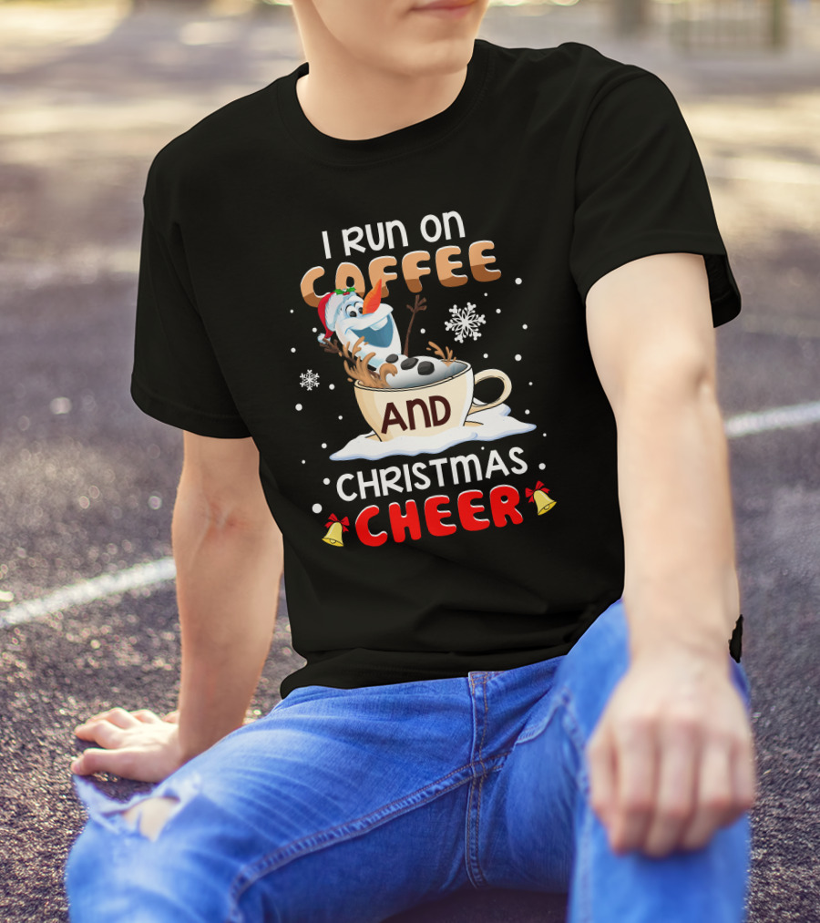 I Run On Coffee And Christmas Cheer Olaf T-Shirt