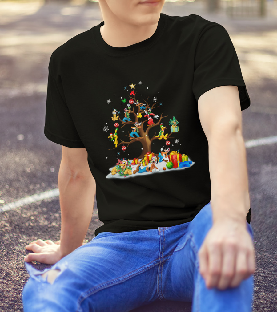 Pluto Goofy Christmas Tree T-Shirt
