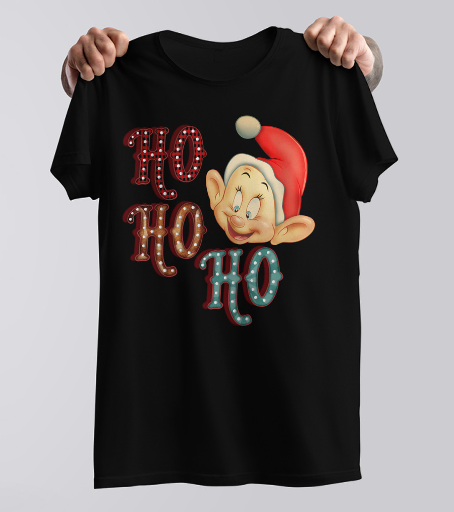 Ho Ho Ho Dopey Santa Hat Christmas Theme T-Shirt