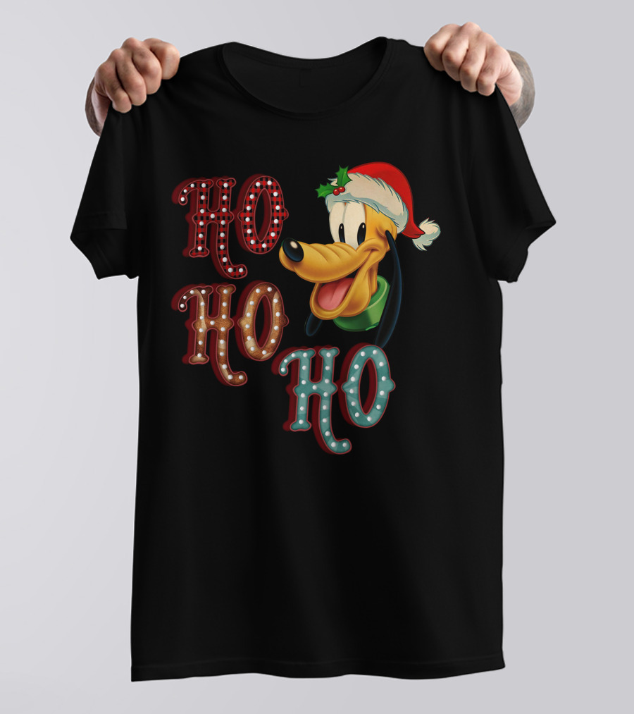 Ho Ho Ho Pluto Christmas Santa Hat T-Shirt