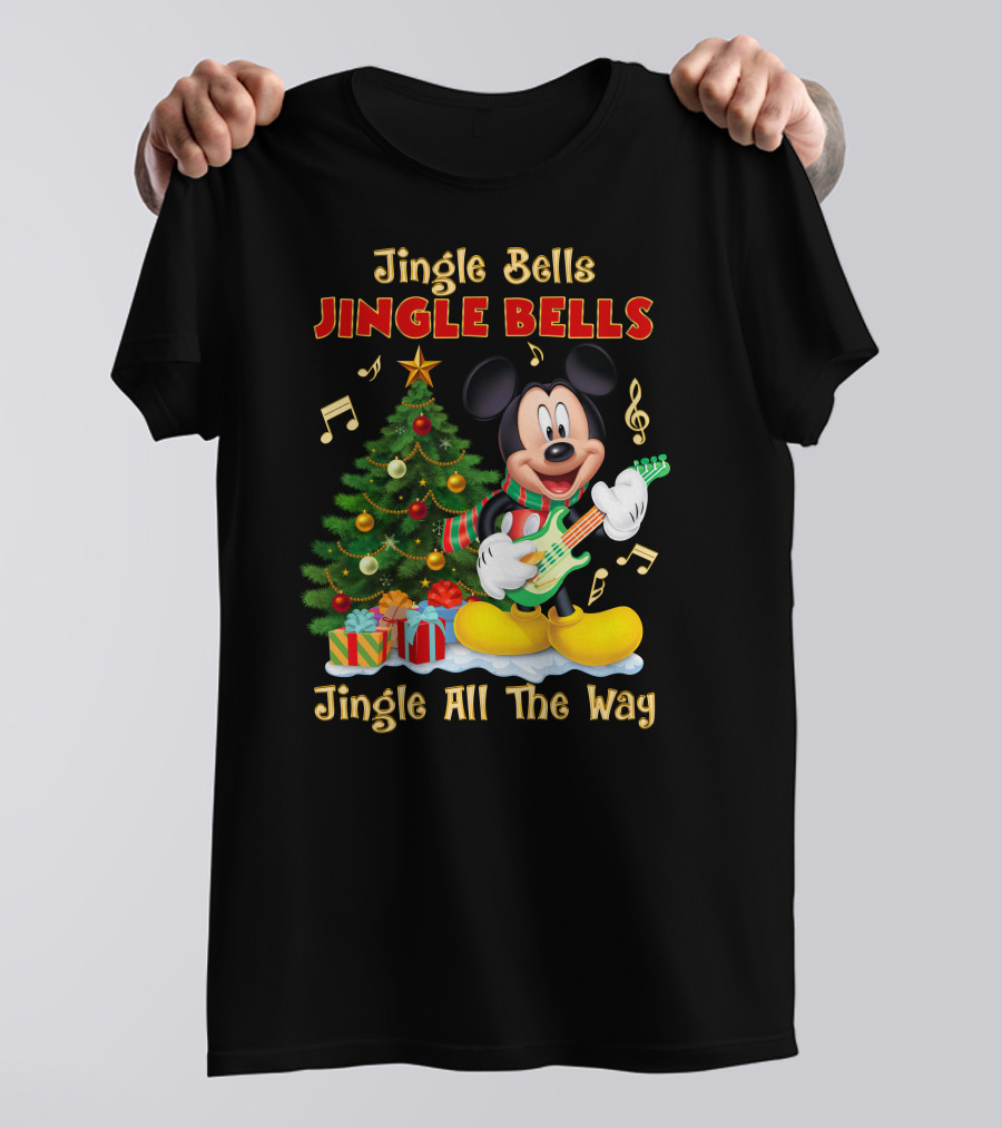 Jingle Bells Jingle Bells Mickey Jingle All The Way Christmas Tree T-Shirt