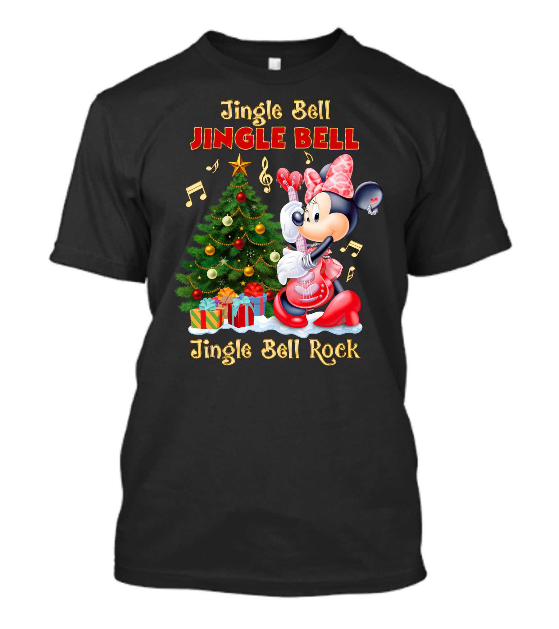Jingle Bell Jingle Bell Jingle Bell Rock Minnie Mouse Christmas Tree Gifts T-Shirt