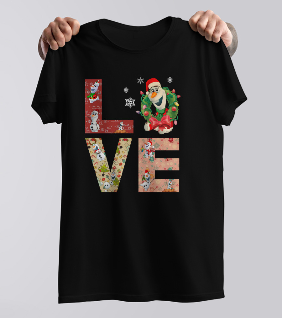 Olaf Christmas Love Snowman Festive Theme T-Shirt