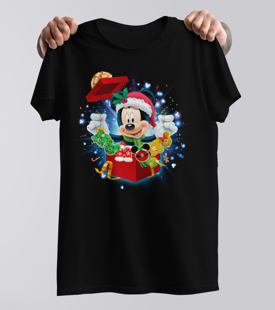Mickey Mouse Christmas Holiday Surprise Present T-Shirt