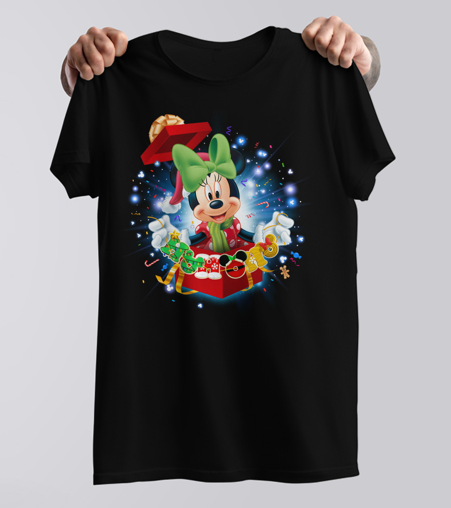 Minnie Holiday Gift Box Celebration Disney Magic T-Shirt