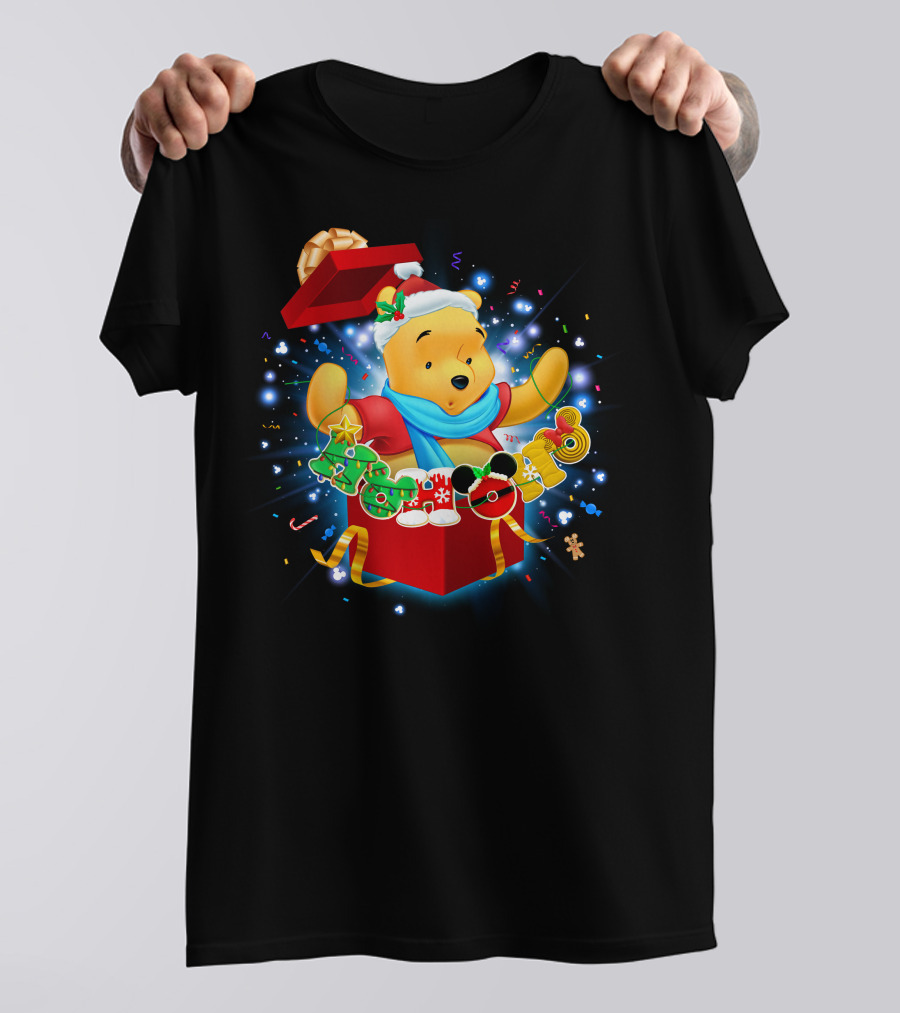 Winnie The Pooh Christmas Gift Box Holiday Cheer T-Shirt