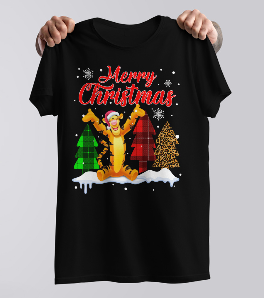Merry Christmas Tigger Winter Holiday Celebration T-Shirt