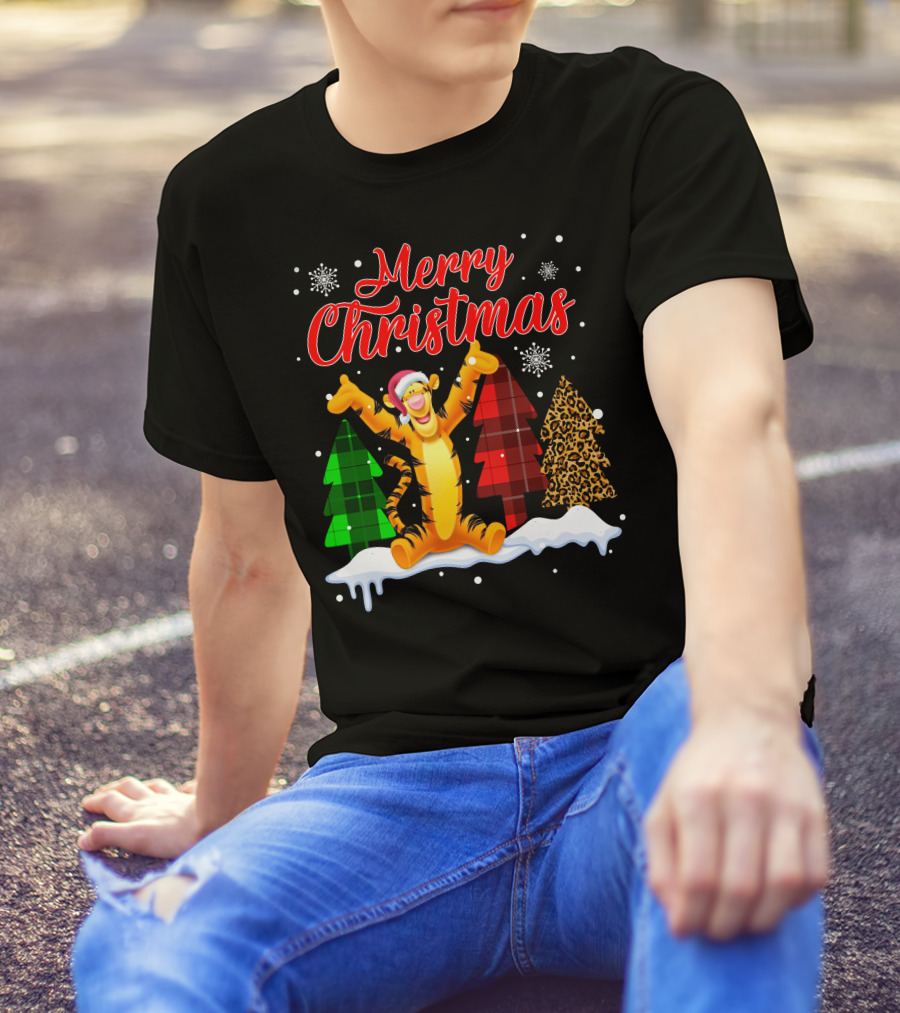 Merry Christmas Tigger Winter Holiday Celebration T-Shirt