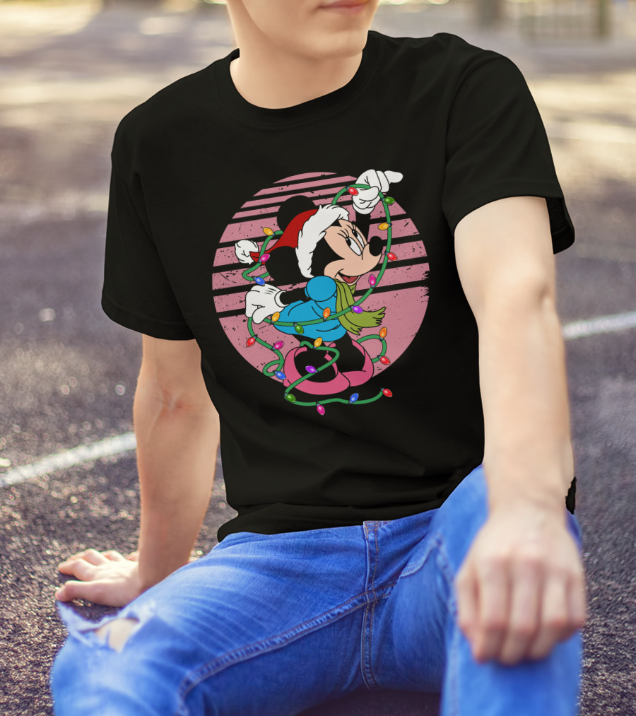 Minnie Mouse Christmas Lights Holiday Fun T-Shirt